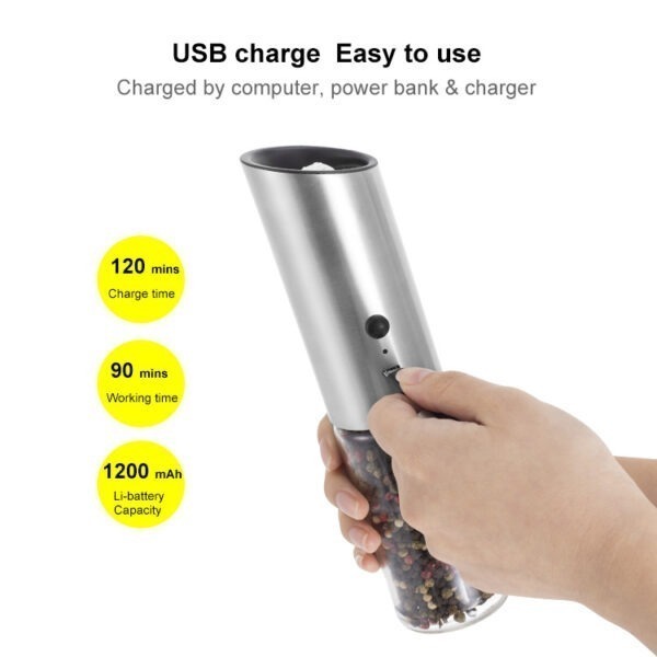 BS5120J-Electric gravity salt and pepper grinder (USB) - Image 3