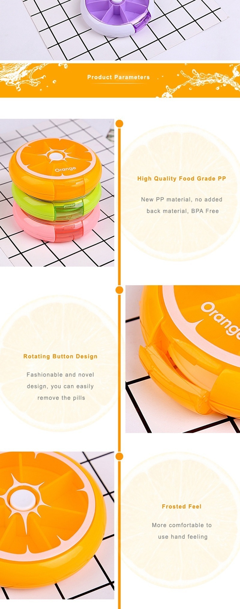 bpa-free mini cute fruit pill box