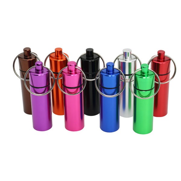 BS0563J-Factory Direct Metal Pill Box Aluminum Alloy Pill Box with Keychain - Image 3