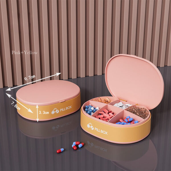 0109001-Portable 6-compartment Plastic Pill Boxes - Image 7