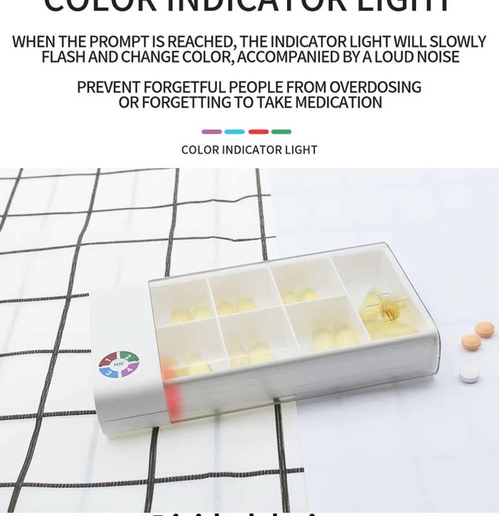 color indicator light of electronic pill box