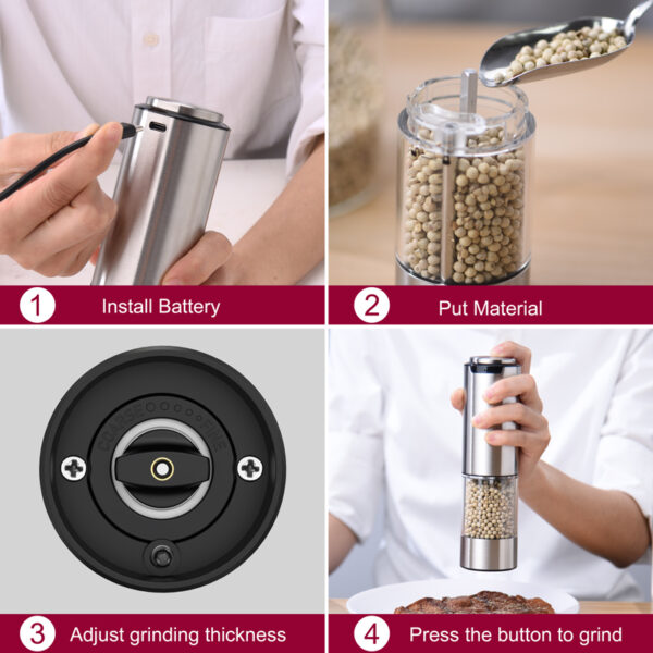 BS5150J-Electric Salt and Pepper Grinder (USB) - Image 6