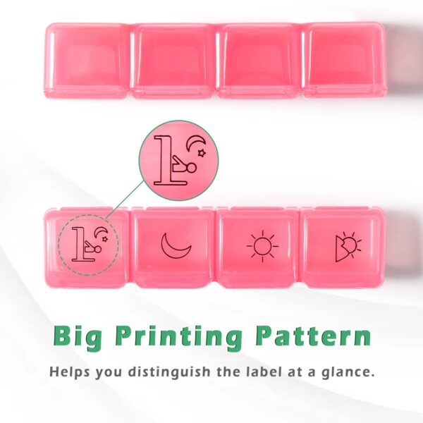 BS0232J-New Pill Box Storage Box 7 Day Organizer 28 Compartment Travel Portable Pill Box - Image 4