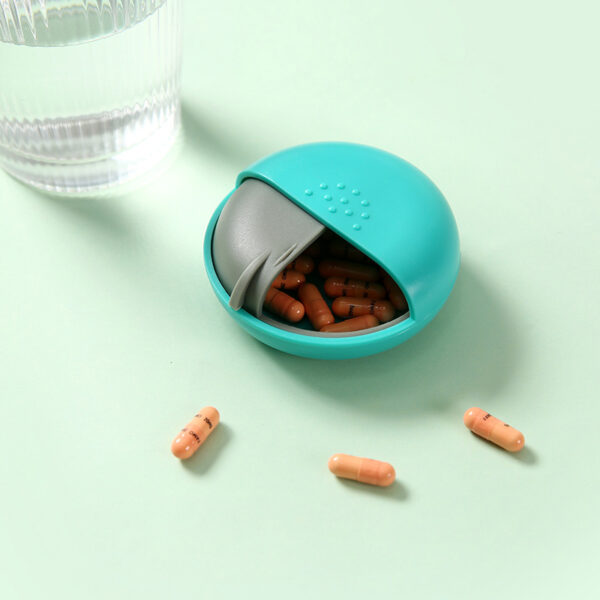 BS0351J-Wholesale Mini Round Plastic Rotating Medicine Storage Portable Pill Box Travel Daily Pill Organizer