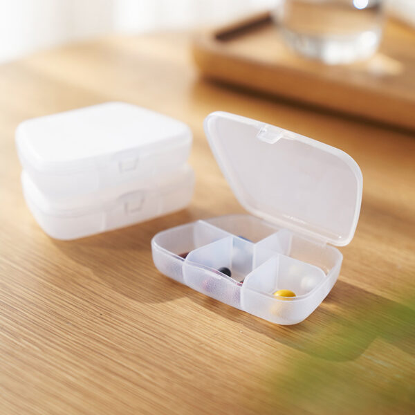 BS0188J-Cheap Portable Pharmacy Box Transparent Daily Medicine Organizer 5 Compartments Travel Pill Box for Promotion