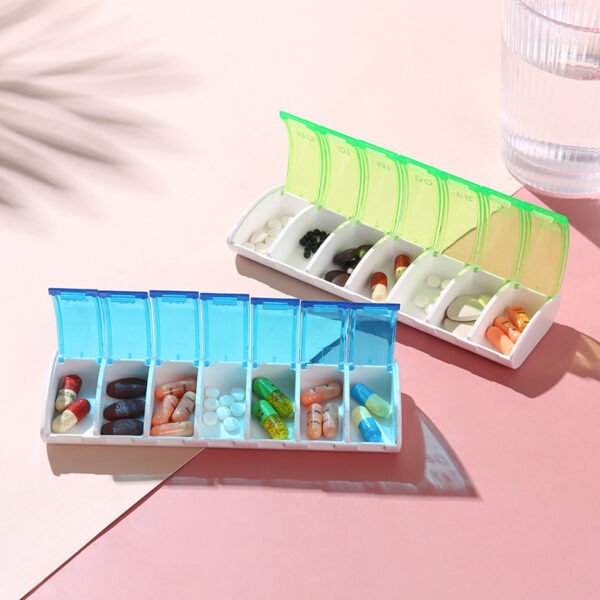 BS0304J-Portable Pill Cases 7 Days Travel Medicine Case Weekly Tablet Plastic Container with 7 Compartment Pill Box - Image 2