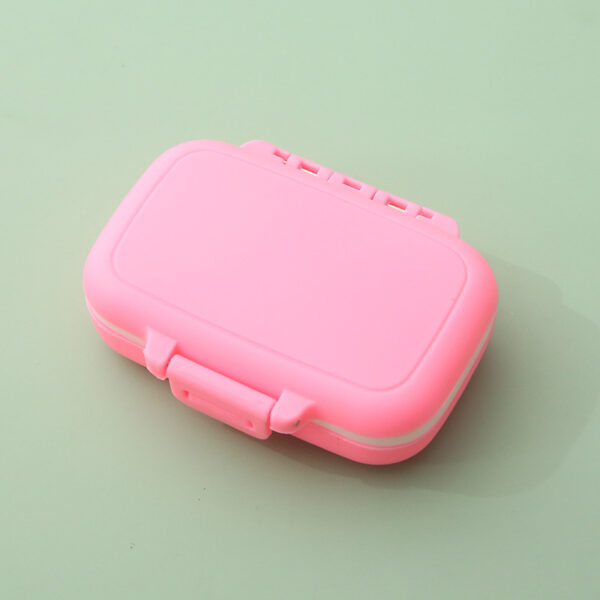 BS0494J-Portable 4 Compartments Waterproof Wheat Straw Pill Case Medicine Storage Box - Image 7