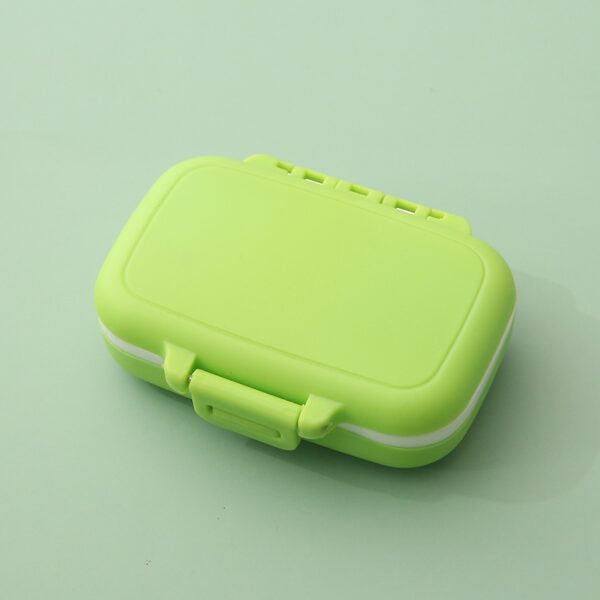 BS0494J-Portable 4 Compartments Waterproof Wheat Straw Pill Case Medicine Storage Box - Image 3