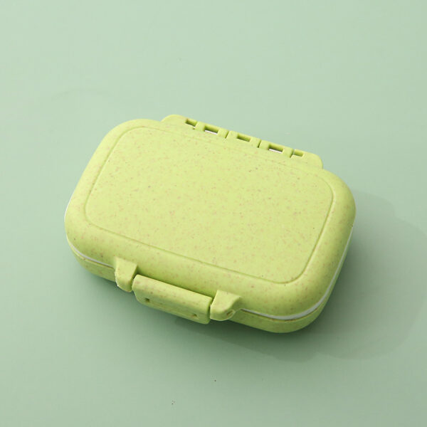 BS0494J-Portable 4 Compartments Waterproof Wheat Straw Pill Case Medicine Storage Box - Image 5