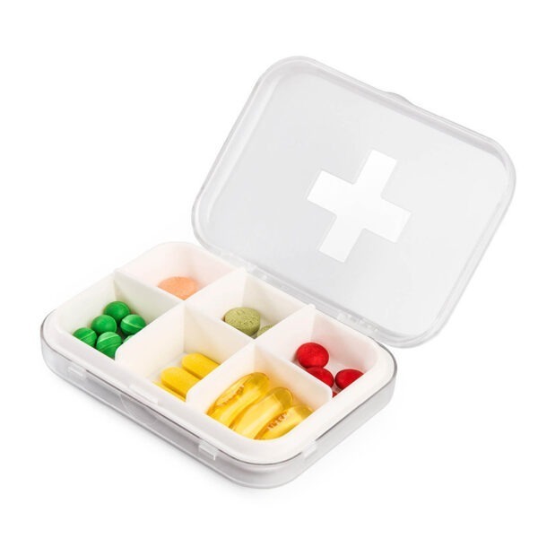 BS0195J-Wholesale Travel 6 Compartments Mini Pill Case Plastic Small Pill Organizer - Image 2