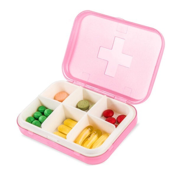 BS0195J-Wholesale Travel 6 Compartments Mini Pill Case Plastic Small Pill Organizer - Image 5