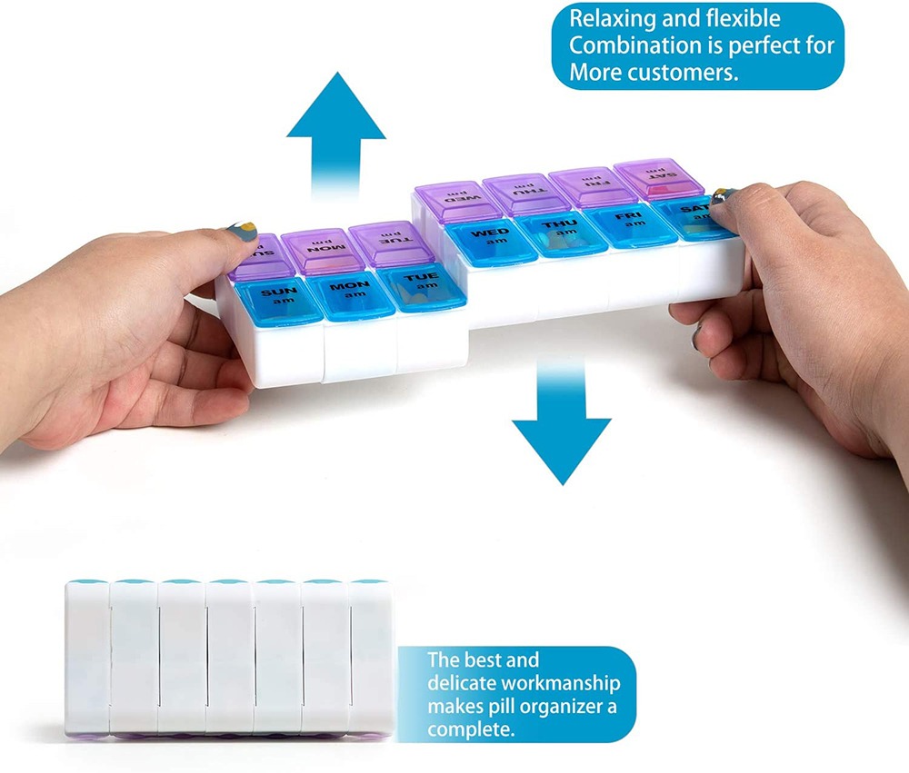 flexible weekly removable pill box