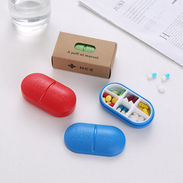 BS0305J-Most Popular Pocket Pill Case Capsule Type Child Proof Pill Box 6 Cases Pill Box - Image 5