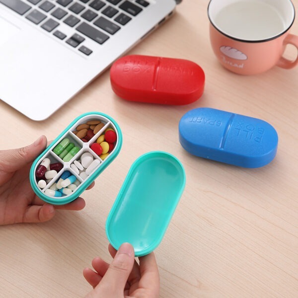 BS0305J-Most Popular Pocket Pill Case Capsule Type Child Proof Pill Box 6 Cases Pill Box - Image 2