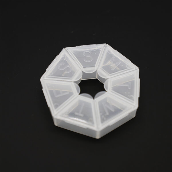 BS0091J-7 Compartment 7 Portable Transparent Braille Pill Boxes - Image 2