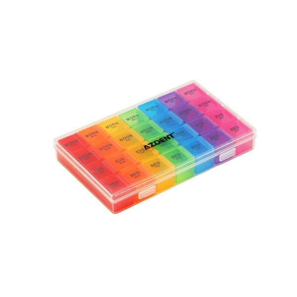 BS0161J-Factory Supply Weekly Pill Box with Clear Plastic Case Travel 28 Compartments Pill Box - Image 2