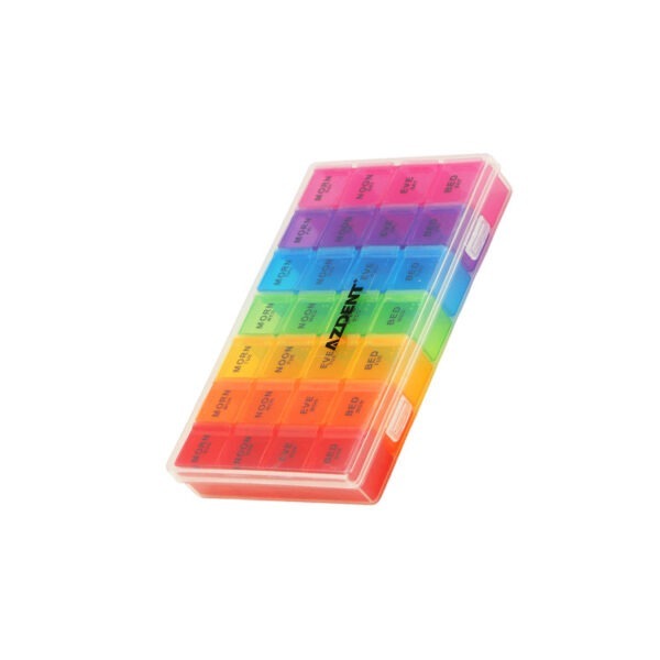 BS0161J-Factory Supply Weekly Pill Box with Clear Plastic Case Travel 28 Compartments Pill Box - Image 3