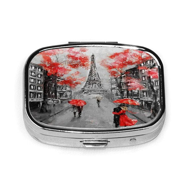 BS0459J-Wholesale Travel Souvenir Metal Pocket Pill Box Mini Portable Aluminium Alloy Pill Case with Mirror - Image 5