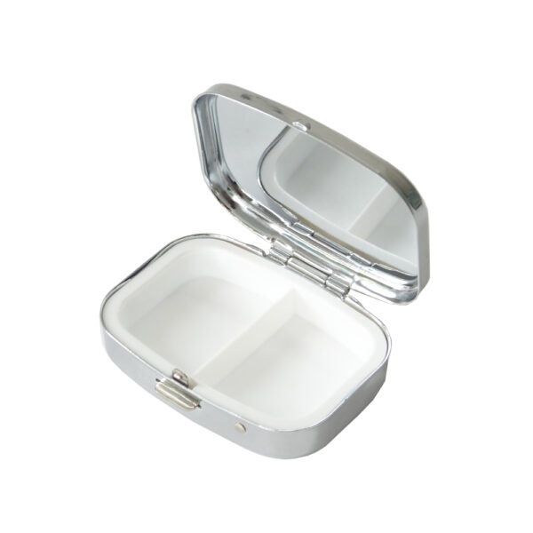 BS0459J-Wholesale Travel Souvenir Metal Pocket Pill Box Mini Portable Aluminium Alloy Pill Case with Mirror - Image 8