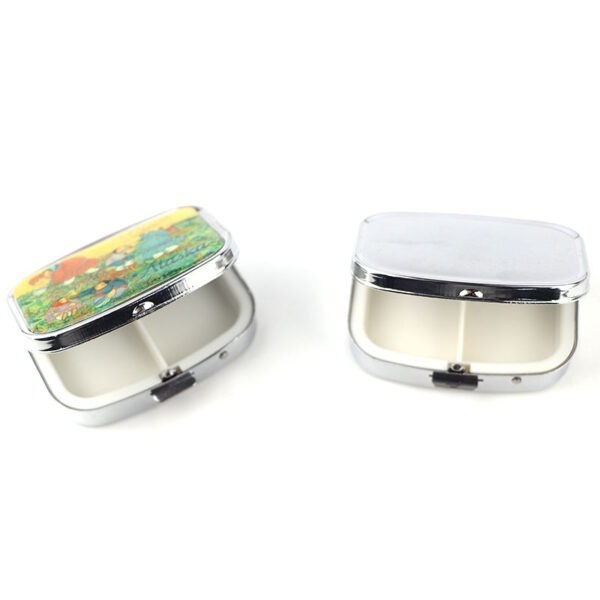 BS0459J-Wholesale Travel Souvenir Metal Pocket Pill Box Mini Portable Aluminium Alloy Pill Case with Mirror - Image 4