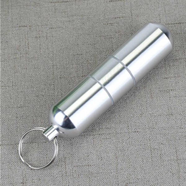 0114007-Wholesale Three Compartment Metal Pill Organizer Auminum Pill Box with Keychain - Image 7