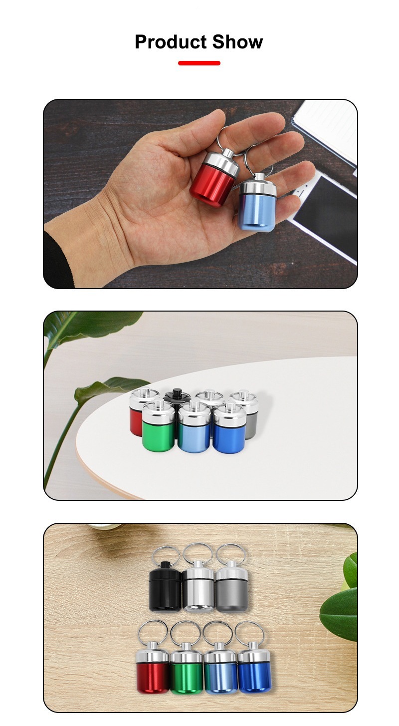 product display of round metal pill box