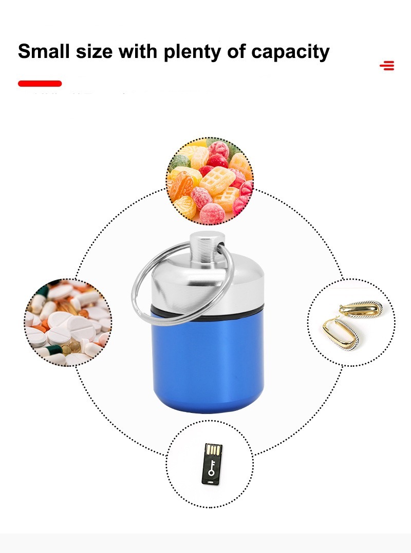  portable round metal pill box