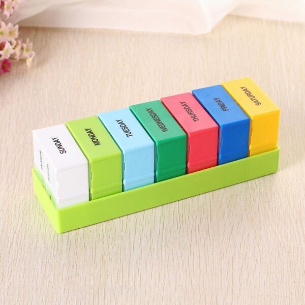 BS0183J-Bulk Promotional 28 Compartment Pill Box Weekly Pill Case