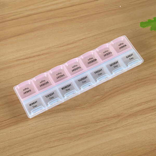 BS0112J-Wholesale Removable Plastic Pill Box 14 Compartment 7-Day Pill Boxes - Image 2