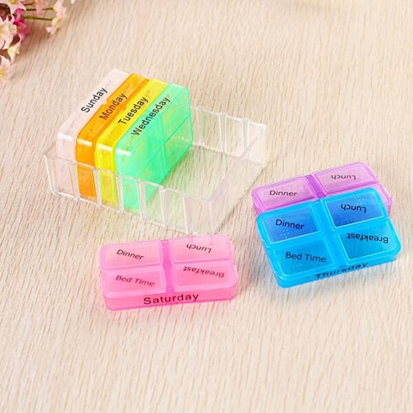 BS0164J-Wholesale 28 Compartment Plastic Pill Box 7 Days a Week Pill Box - Image 4