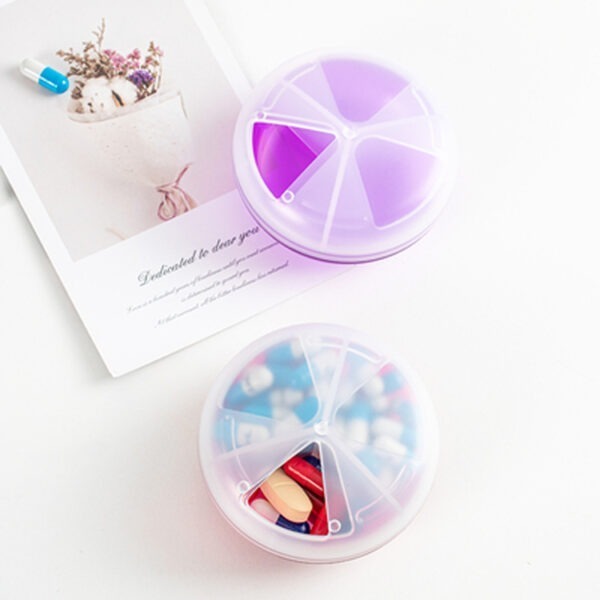 BS0223J-Wholesale Portable Round Pill Boxes Customized Rotatable Pill Organizer