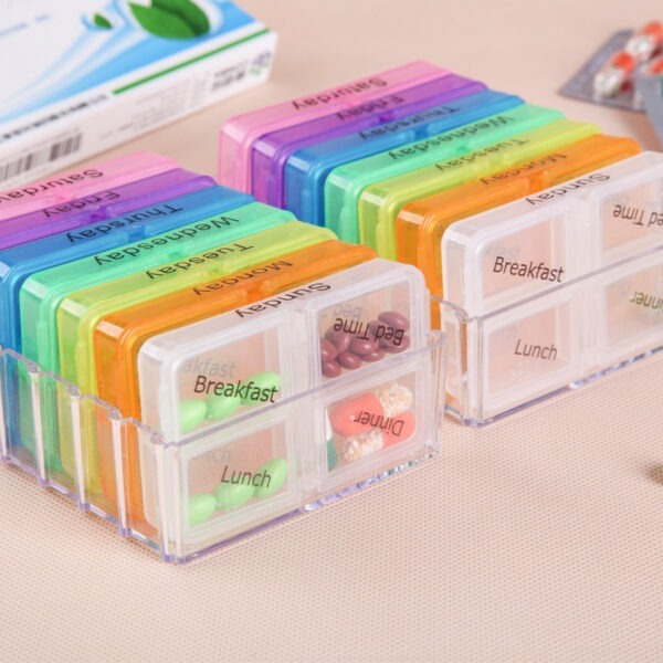 BS0164J-Wholesale 28 Compartment Plastic Pill Box 7 Days a Week Pill Box - Image 7