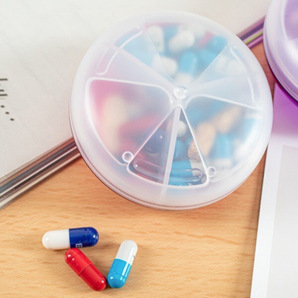 BS0223J-Wholesale Portable Round Pill Boxes Customized Rotatable Pill Organizer - Image 3