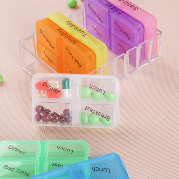 BS0164J-Wholesale 28 Compartment Plastic Pill Box 7 Days a Week Pill Box - Image 8