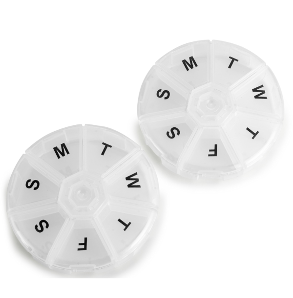 BS0300J-Hot Sale Travel Plastic 7-Day Pill Box Portable One Week Round Pill Case - Image 3