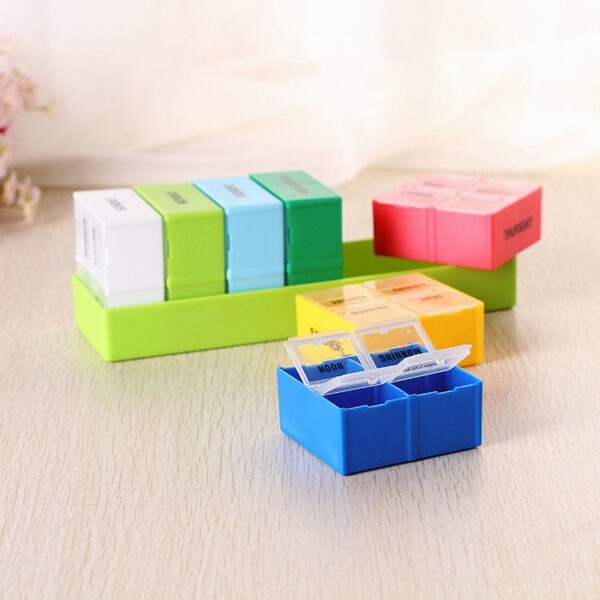 BS0183J-Bulk Promotional 28 Compartment Pill Box Weekly Pill Case - Image 2