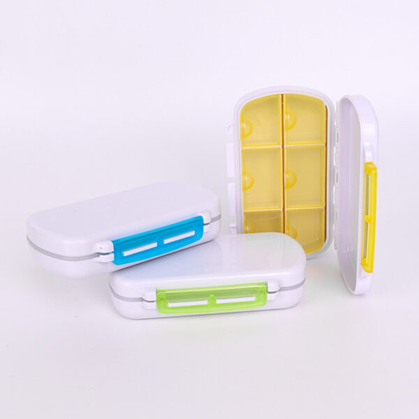 BS0260J-Wholesale Portable Pill Boxes Moisture-Proof 6-Compartment Plastic Pill Boxes