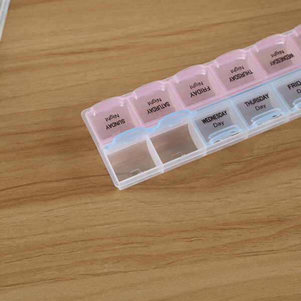 BS0112J-Wholesale Removable Plastic Pill Box 14 Compartment 7-Day Pill Boxes - Image 4