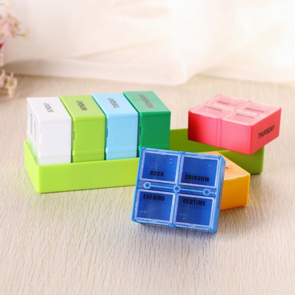 BS0183J-Bulk Promotional 28 Compartment Pill Box Weekly Pill Case - Image 3