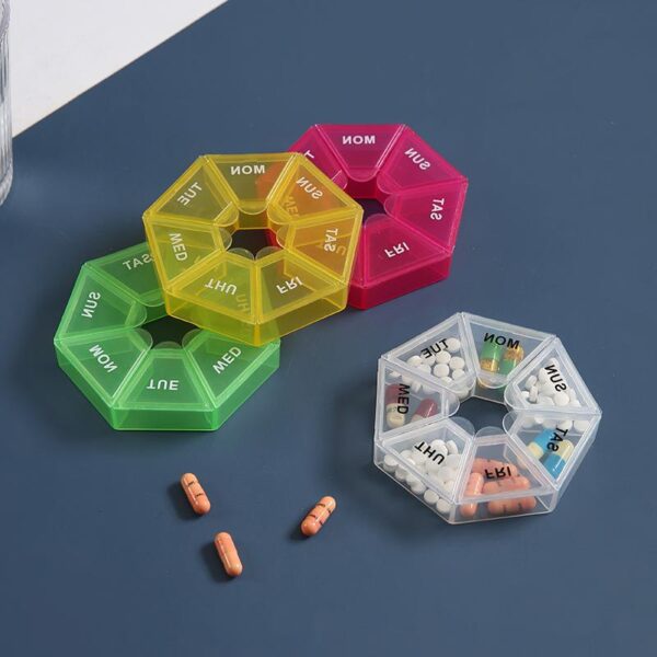 BS0298J-Wholesale 7-Compartment Weekly Heptagonal Pill Box - Image 3