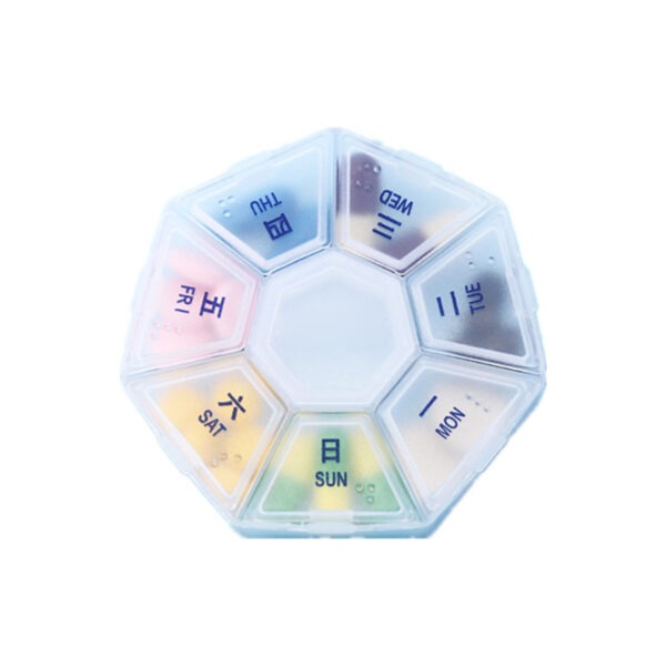 BS0299J-Customized Weekly Portable Plastic Pill Box Mini 7 Compartment Pill Box - Image 5