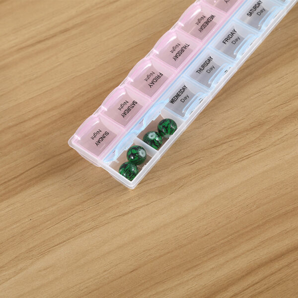 BS0112J-Wholesale Removable Plastic Pill Box 14 Compartment 7-Day Pill Boxes - Image 5