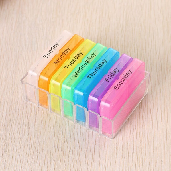 BS0164J-Wholesale 28 Compartment Plastic Pill Box 7 Days a Week Pill Box - Image 2