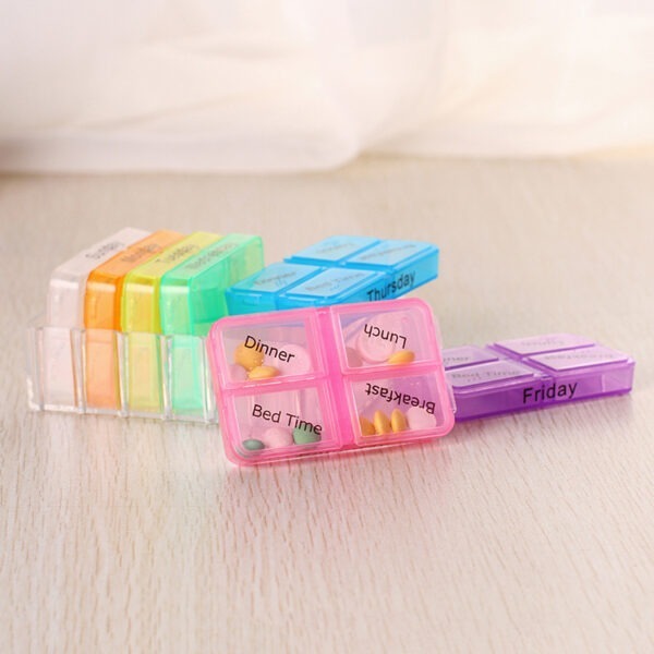 BS0164J-Wholesale 28 Compartment Plastic Pill Box 7 Days a Week Pill Box - Image 5