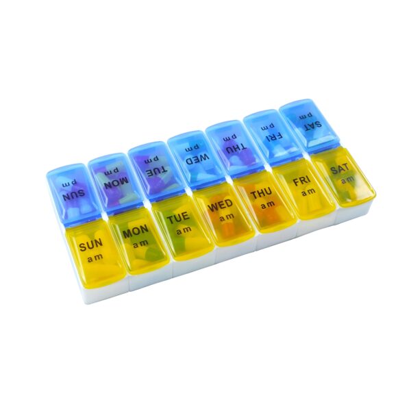 BS0034J-Weekly Removable Pill Box Case 7 Days 14 Compartments Plastic Pill Box - Image 6