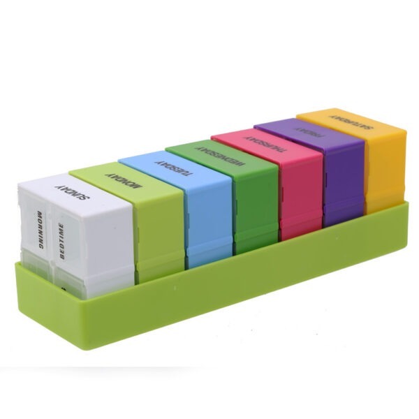 BS0183J-Bulk Promotional 28 Compartment Pill Box Weekly Pill Case - Image 4