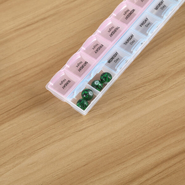 BS0112J-Wholesale Removable Plastic Pill Box 14 Compartment 7-Day Pill Boxes - Image 3