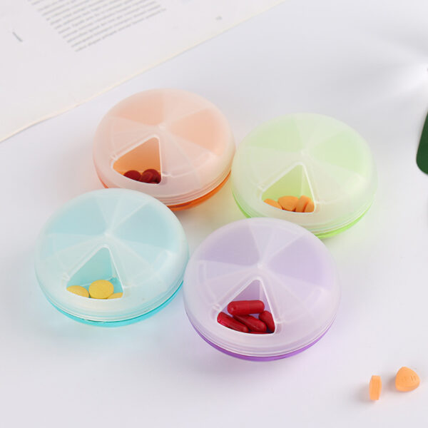 BS0223J-Wholesale Portable Round Pill Boxes Customized Rotatable Pill Organizer - Image 4