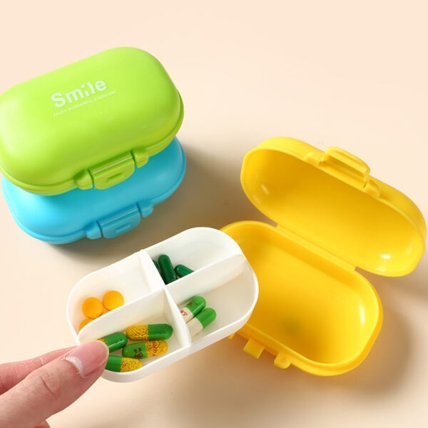 BS0251J-Wholesale Plastic Small Pill Box Four Compartments Portable Sealed Pill Organizer - Image 2