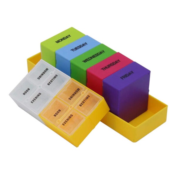 BS0183J-Bulk Promotional 28 Compartment Pill Box Weekly Pill Case - Image 5